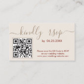 Boho Wedding RSVP Online Website mit QR Code Begleitkarte (Vorderseite)