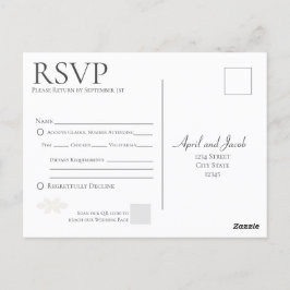 Boho Wedding RSVP Postcard Postkarte