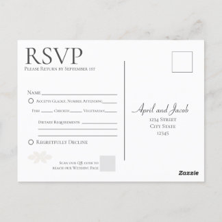 Boho Wedding RSVP Postcard Postkarte