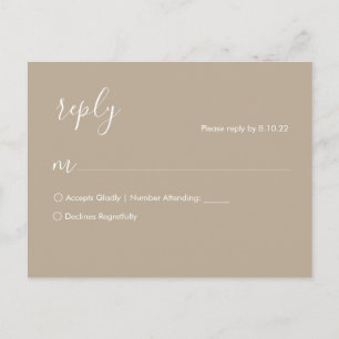 Boho Wedding RSVP Postcard Postkarte