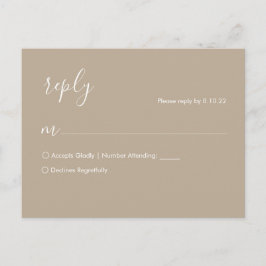 Boho Wedding RSVP Postcard Postkarte