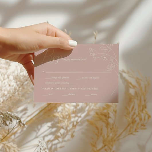 Boho Wedding RSVP | Terracotta und handGezeichnet  Karte