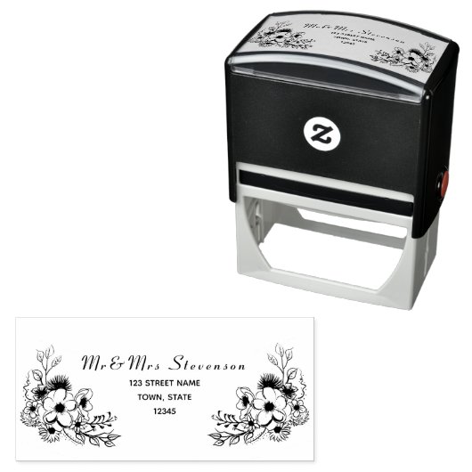 Boho Wedding Rücksendeadresse Permastempel (Beispiel)