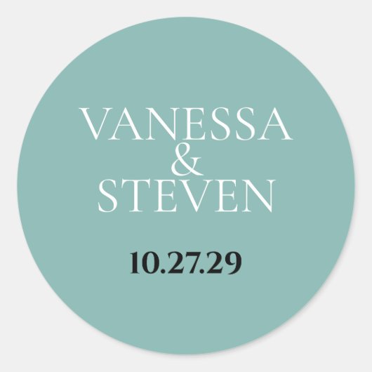 Boho Wedding Runder Aufkleber (Vorderseite)