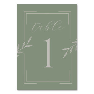 Boho Wedding Sage Green Foilage Tischnummern