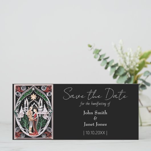 Boho Wedding Save the Date (Stehend Vorderseite)