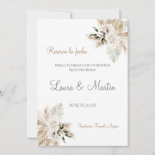 Boho Wedding Save the Date (Vorderseite)