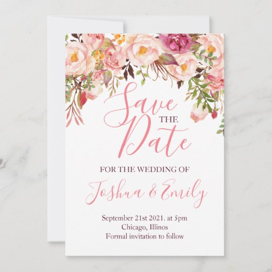 Boho Wedding Save The Date (Vorderseite)