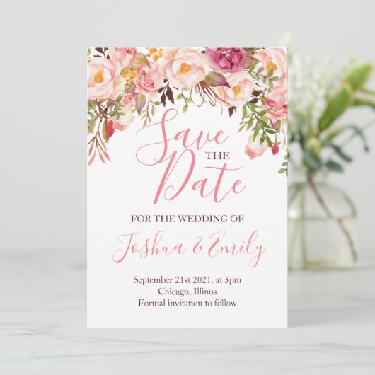 Boho Wedding Save The Date (Stehend Vorderseite)