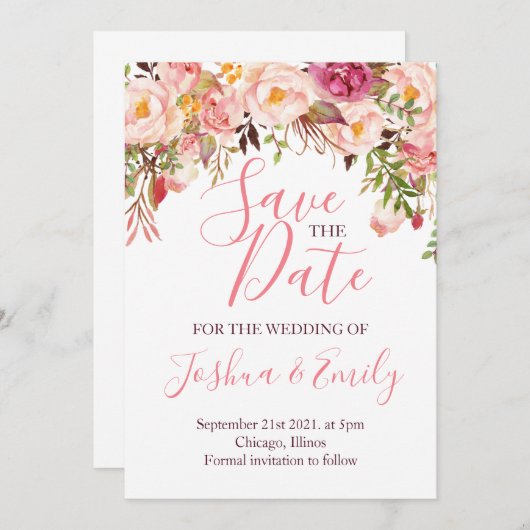 Boho Wedding Save The Date (Vorne/Hinten)