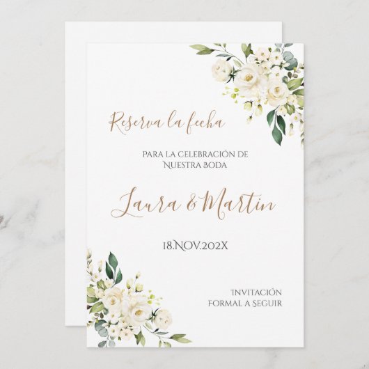 Boho Wedding Save the Date (Vorne/Hinten)