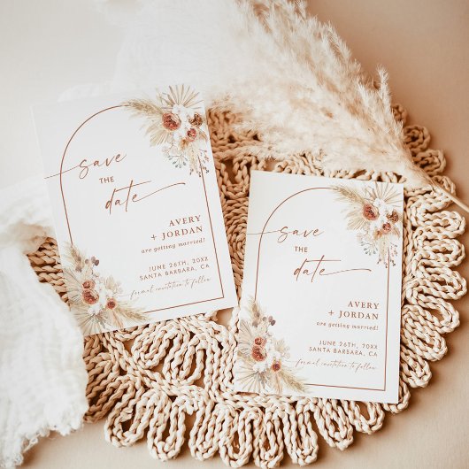 Boho Wedding Save the Date Invite | Pampas Grass Einladung