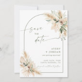 Boho Wedding Save the Date Invite | Pampas Grass Einladung (Vorderseite)