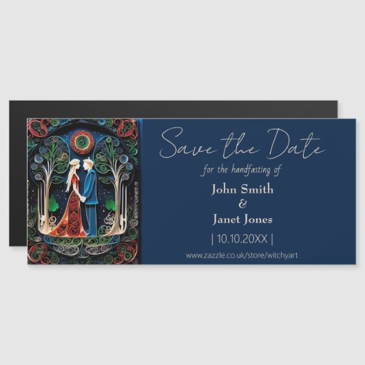 Boho Wedding Save the Date Magnet (Vorne/Hinten)