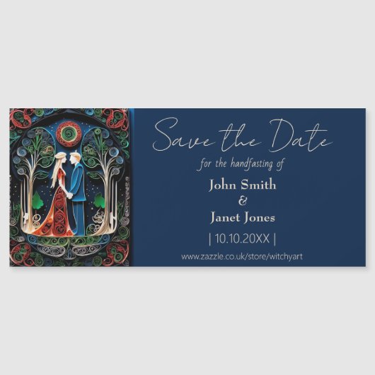 Boho Wedding Save the Date Magnet (Vorderseite)