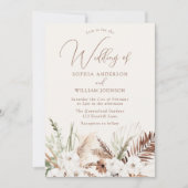 Boho Wedding: Schöne Flora zu allen Jahreszeiten Einladung (Vorderseite)