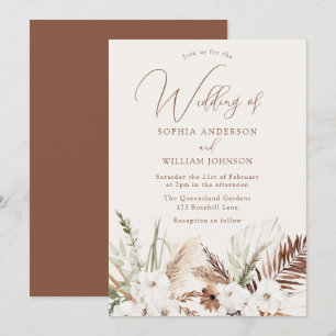 Boho Wedding: Schöne Flora zu allen Jahreszeiten Einladung