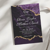 Boho Wedding Scrip Agate Lila und Gold Einladung