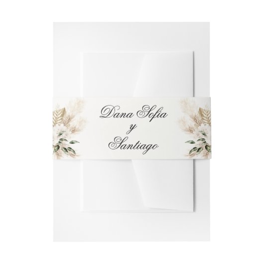 Boho Wedding Spanisch Einladungsbanderole (Vorderseite Beispiel)