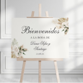 Boho Wedding Spanish Welcome sign Poster