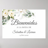 Boho Wedding Spanish Welcome sign Poster (Vorne)