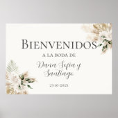 Boho Wedding Spanish Welcome sign Poster (Vorne)