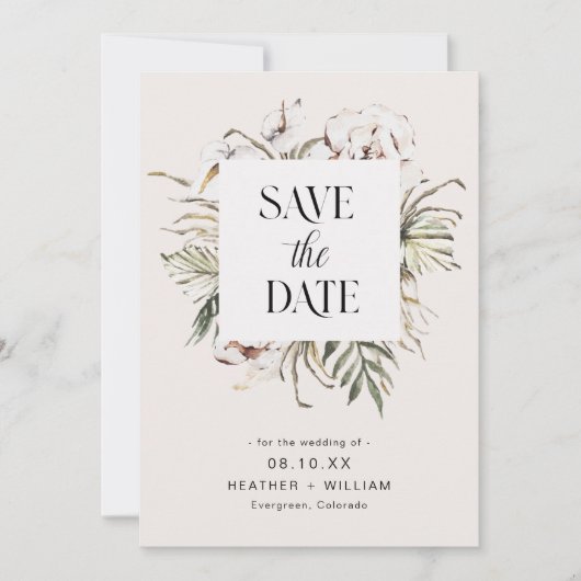 Boho Wedding speichert das Datum Save The Date (Vorderseite)