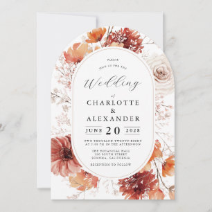 Boho Wedding Terracotta Rust Blume Einladung