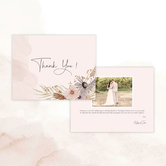 Boho Wedding Thank You Card Dankeskarte