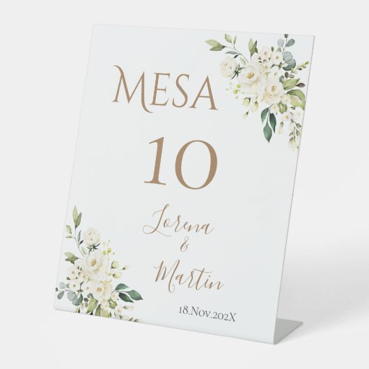 Boho Wedding Tischnummer Sockelschild (Vorderseite)