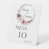 Boho Wedding Tischnummer Sockelschild (Vorderseite)