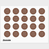 Boho Wedding Umschlag Aufklebers Runder Aufkleber (Blatt)