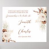 Boho Wedding Welcome sign, Cartel de Boda Poster (Vorne)