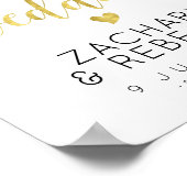 Boho Wedding Welcome Sign Gold Poster (Ecke)