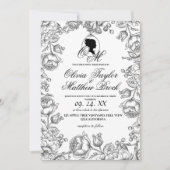 Boho Wedding White and Black Script Castle Wedding Einladung (Vorderseite)