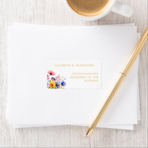 Boho Wedding Wildblumen Adressaufkleber