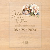 Boho Wedding with Rings Acryleinladungen (Vorderseite)