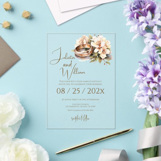 Boho Wedding with Rings Acryleinladungen (In Situ (Hochzeit))