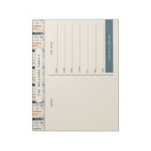 Boho Weekly Family Calendar mit Anmerkungen Abschn Notizblock (Rotiert)