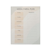 Boho Weekly Meal Plan Notepad Notizblock (Rotiert)