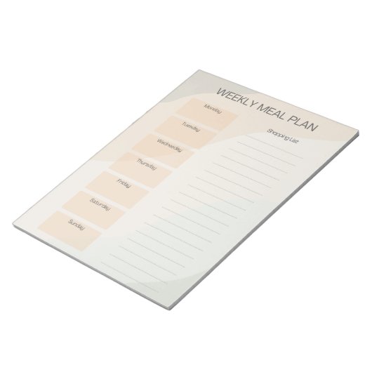 Boho Weekly Meal Plan Notepad Notizblock (angewinkelt)
