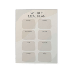 Boho Weekly Meal Plan Notepad Notizblock
