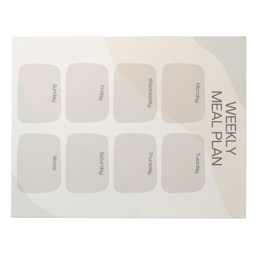 Boho Weekly Meal Plan Notepad Notizblock (Vorderseite)