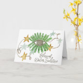 Boho Weihnachten Cedar & Stars Wintersonntag Karte (Gelbe Blume)