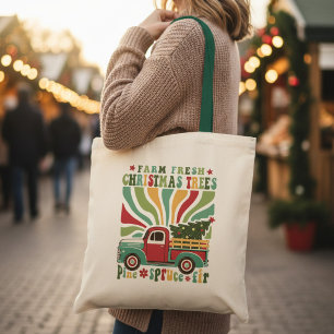 Boho-Weihnachten Farm Frische Bäume LKW Tragetasche