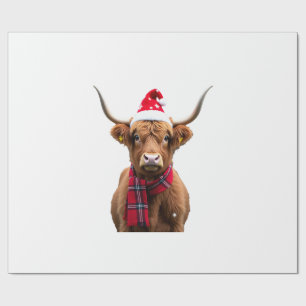 Boho Weihnachten Highland Kuh T-Shirt (4) Geschenkpapier