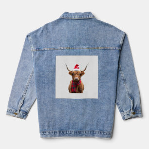 Boho Weihnachten Highland Kuh T-Shirt (4) Jeansjacke