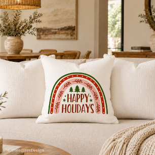 Boho-Weihnachten Regenbogen Minimalist Wurf Kissen