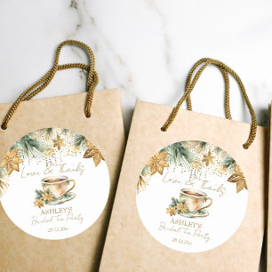 Boho-Weihnachten Winter-Brautparty-Teeparty-Favori Runder Aufkleber