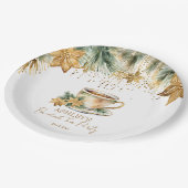 Boho Weihnachts-Brautparty-Tee-Party Pappteller (Schrägansicht)